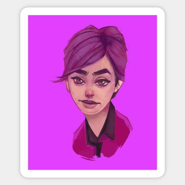 Purple Girl Sticker by RamonMascaros